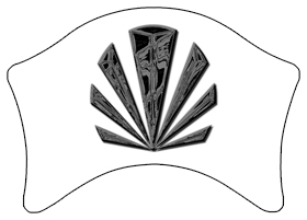 DABAN-602-BK-WT Black Sunburst White